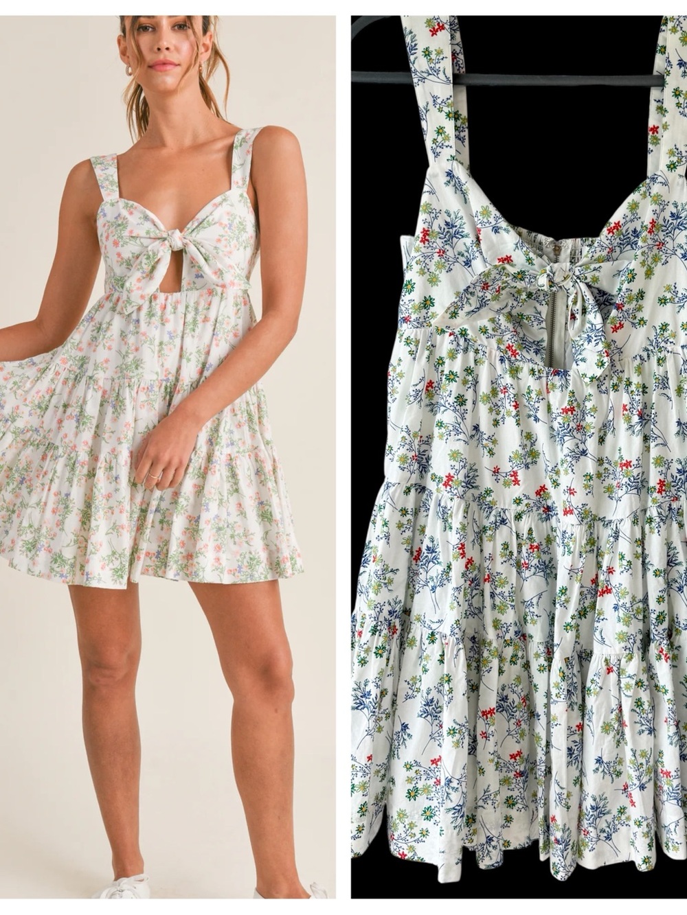 NWT Mable Wildflower key hole tiered ruffle dress szL